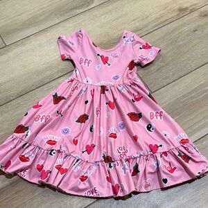 Little Stocking co. Pink Graphic Print Dress